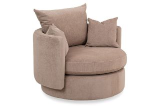 Bay Cream Fabric Swivel Armchair