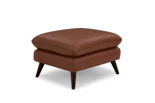 Rochford Brown Leather Footstool