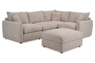 Luca Fabric Corner Sofa - with Footstool