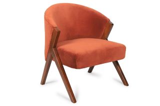 Talia Rust Velvet Armchair