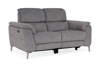 Taylor Grey Fabric 2 Seater Electric Recliner With Head Tilt