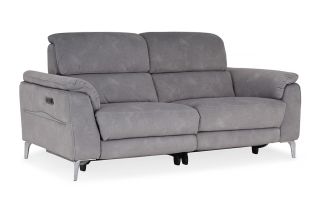 Taylor Grey Fabric 3 Seater Electric Recliner With Head Tilt