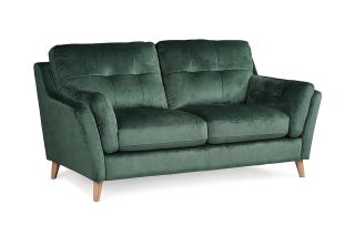 The Oliver Green Velvet 2 Seater Sofa