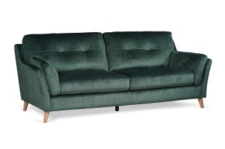 The Oliver Green Velvet 3 Seater Sofa