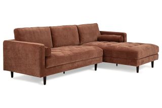Turner Brown Fabric Corner Sofa – Right Hand Facing
