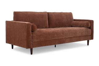 Turner Brown Fabric 3 Seater Sofa