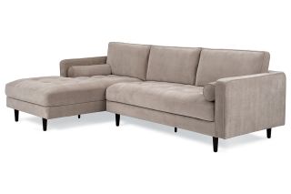 Turner Taupe Fabric Corner Sofa - Left Hand Facing