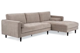Turner Taupe Fabric Corner Sofa – Right Hand Facing