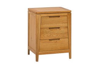 Valencia Oak 3 Drawer Bedside Table