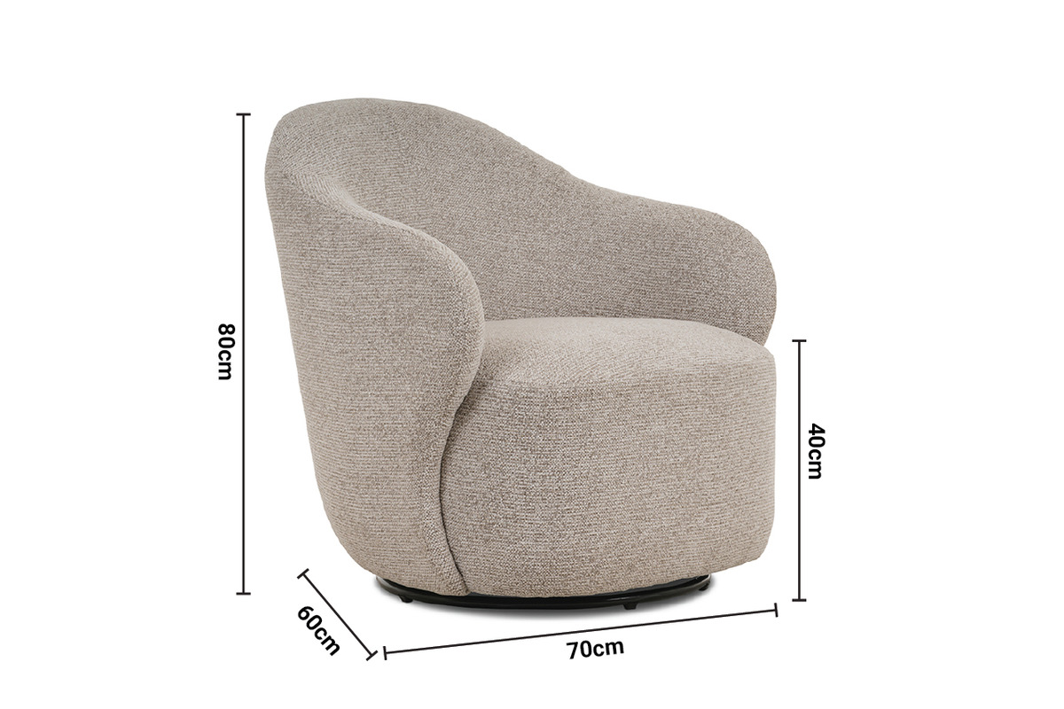 Davis Swivel Armchair dimensions