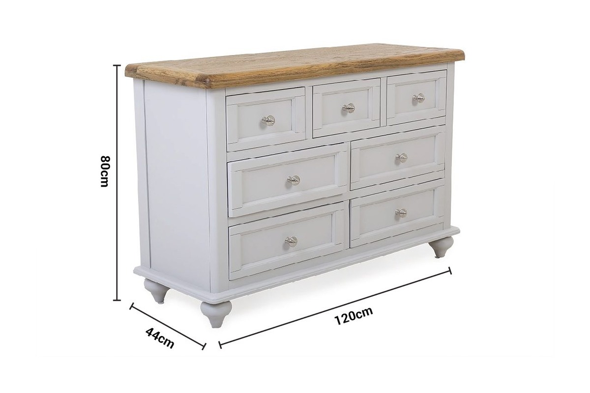 Discovery Grey Oak 7 Drawers Chest dimensions