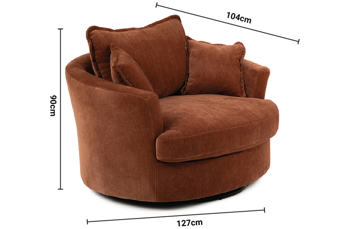 Dove Brown Swivel Armchair dimensions