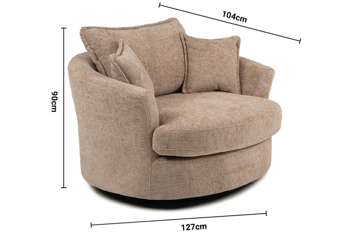 Dove Cream Swivel Armchair dimensions