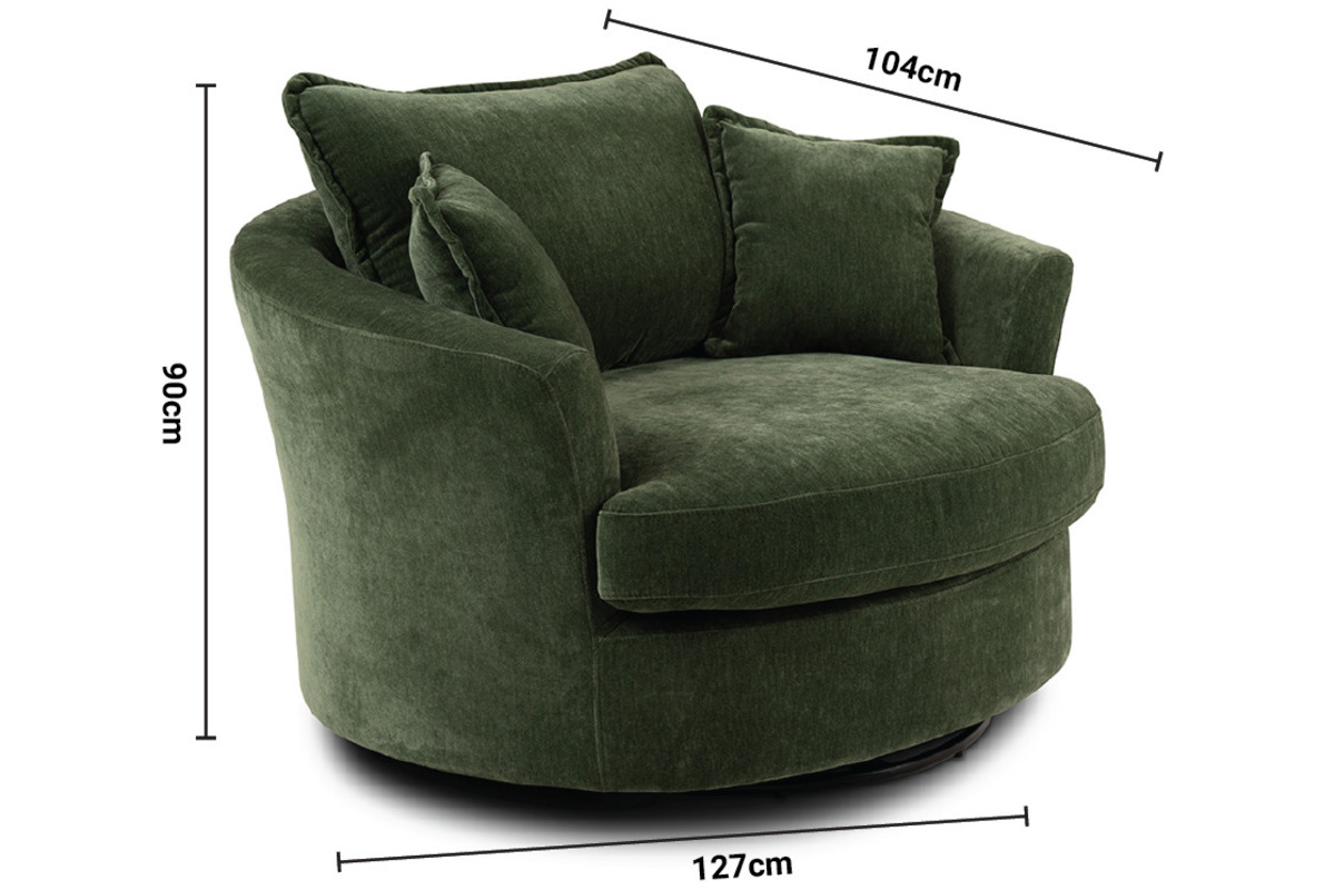 Dove Green Swivel Armchair dimensions
