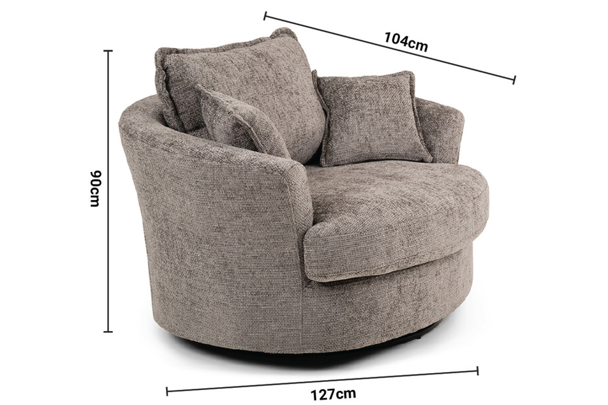 Dove Grey Swivel Armchair dimensions
