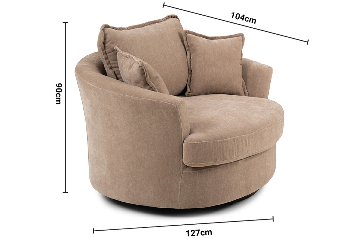 Dove Taupe Swivel Armchair dimensions