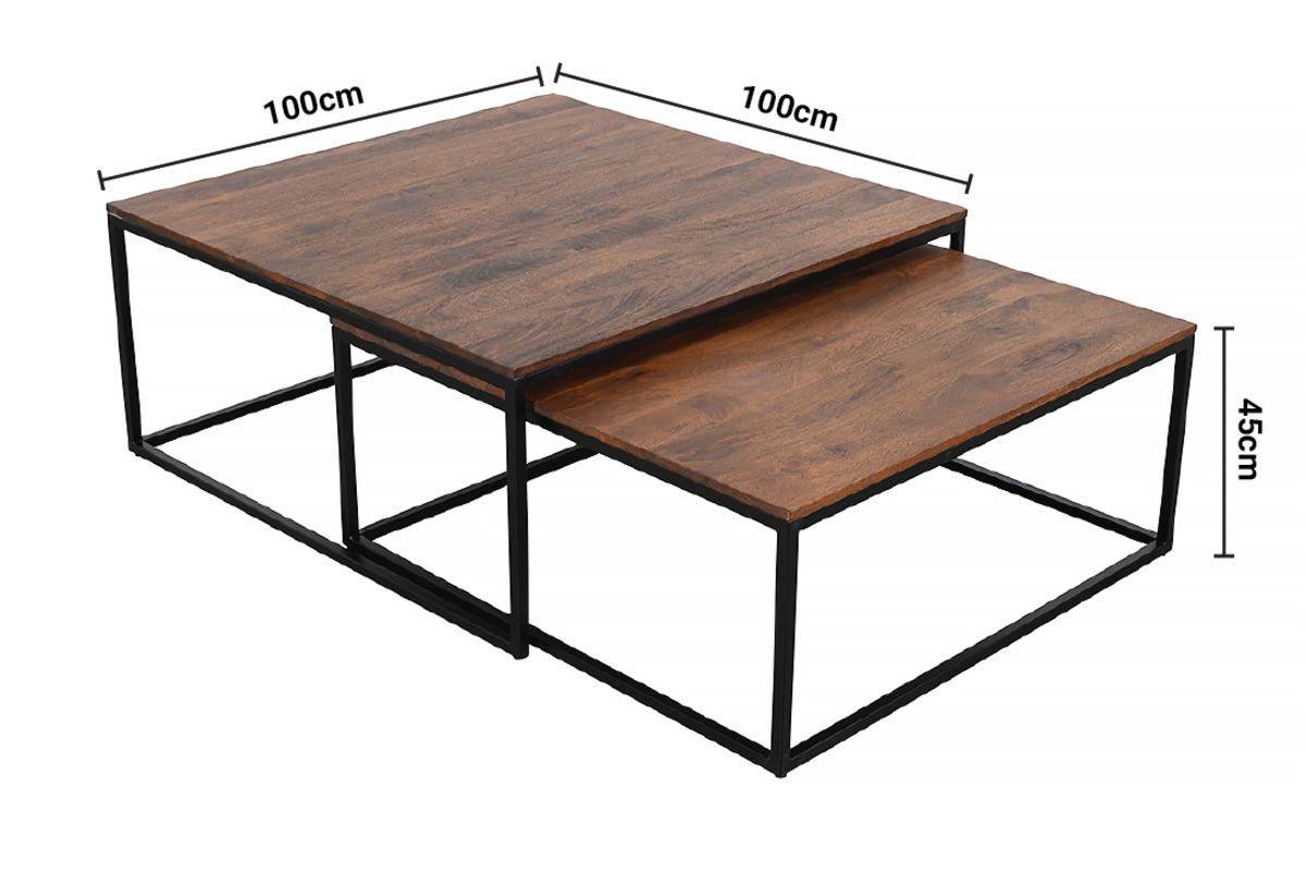 Dusk Large Nest of 2 Tables Square dimensions