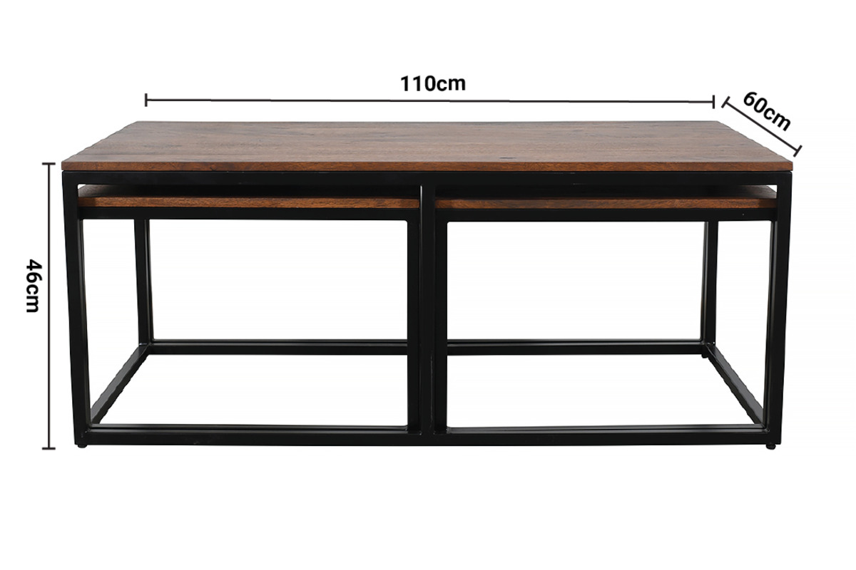 Dusk Nest of 3 Tables dimensions