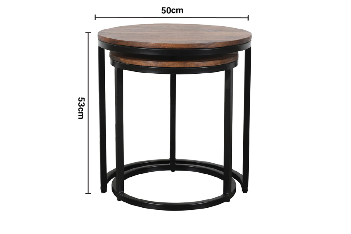 Dusk Small Nest of 2 Round Tables dimensions