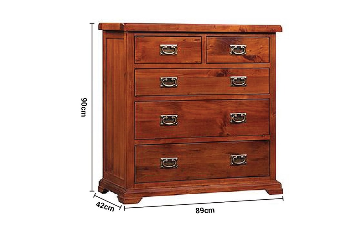 Egyptian Brown 5 Drawers Chest dimensions