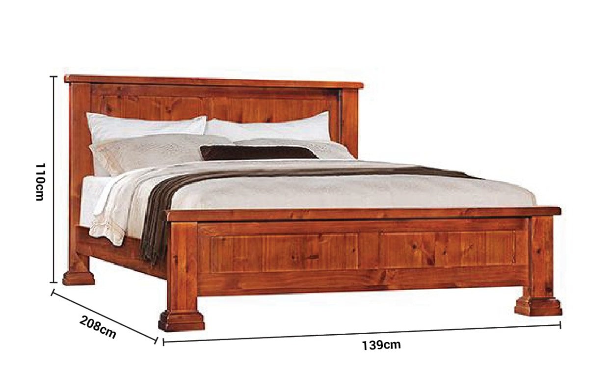 Egyptian Brown Double 4' Bed Frame dimensions
