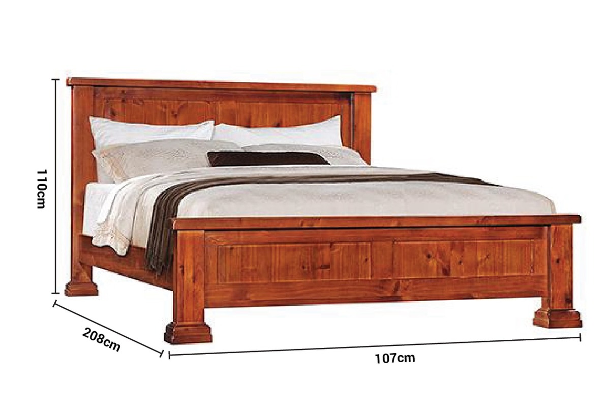 Egyptian Brown Single 3' Bed Frame dimensions