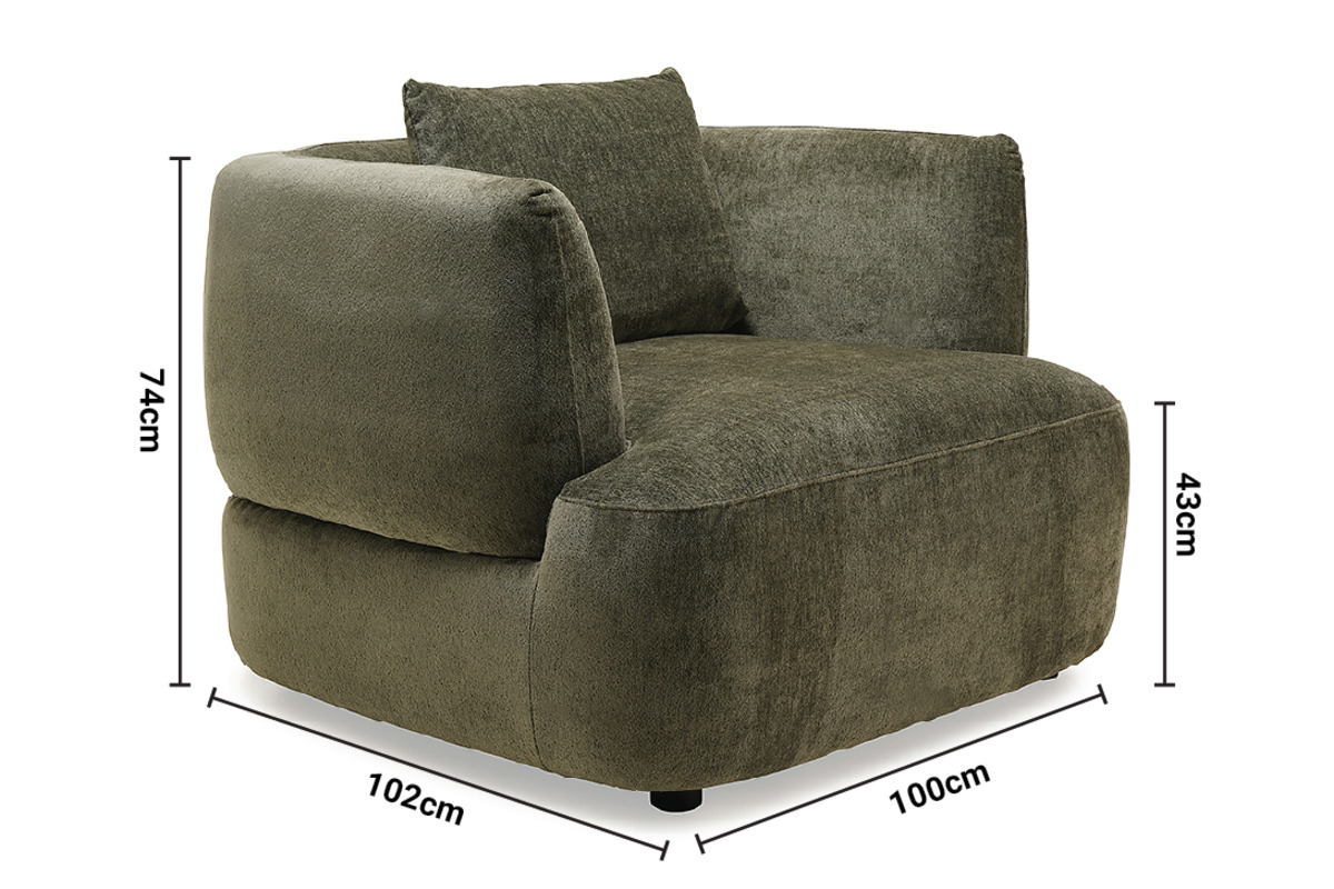 Ella Green Fabric Armchair dimensions