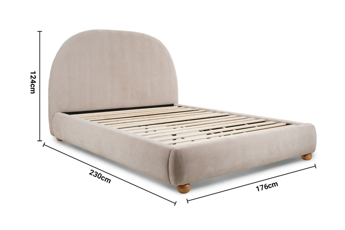 Ellie Cream Fabric King 5' Bed Frame dimensions