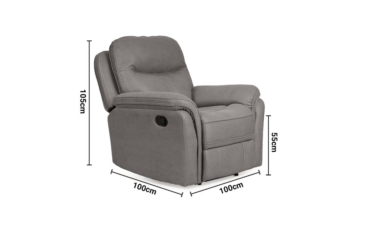 Emerson Brown Fabric Armchair Manual Recliner dimensions