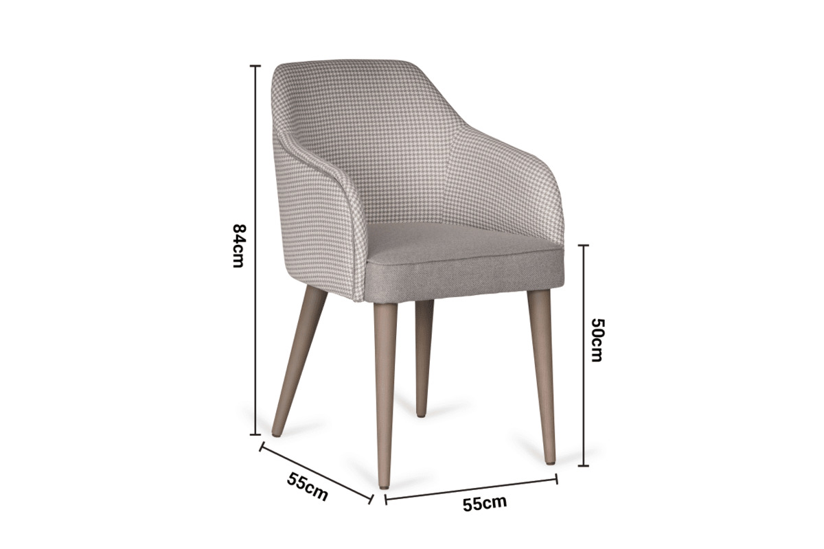 Eskamor Grey Fabric Dining Chair dimensions
