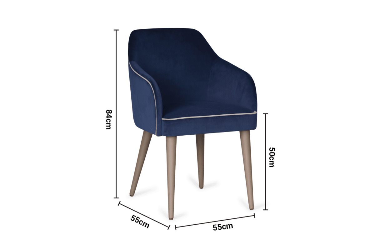 Eskamor Navy Velvet Dining Chair dimensions