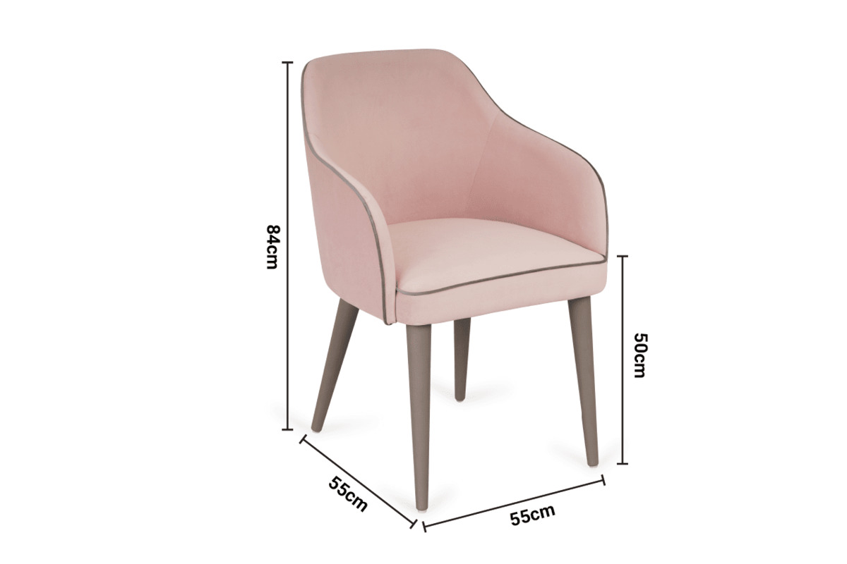 Eskamor Pink Velvet Dining Chair dimensions