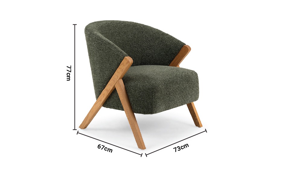 Eva Green Fabric Armchair dimensions