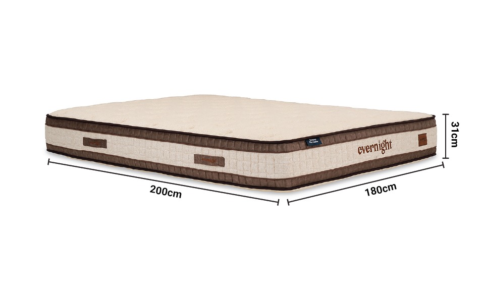 Evernight Natural Plus Latex 6' Superking Mattress dimensions