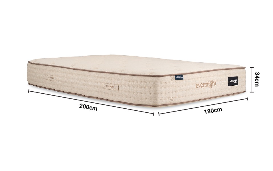 Evernight Natural Seasons Latex 6' Super King Mattress dimensions