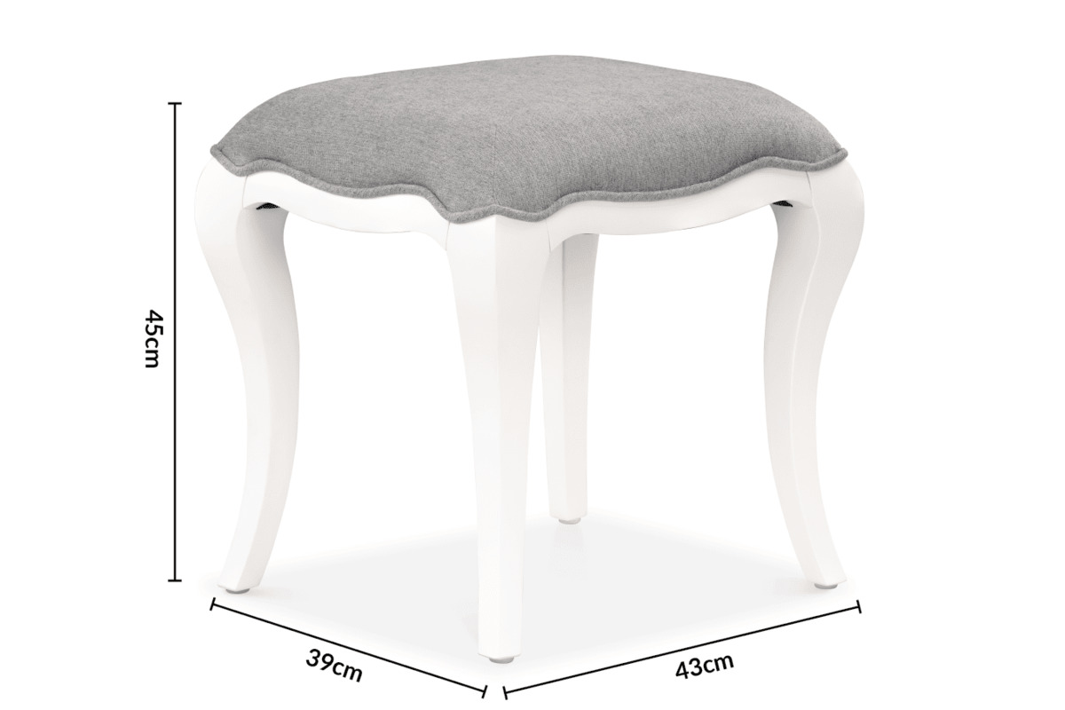 Farah White Dressing Stool dimensions