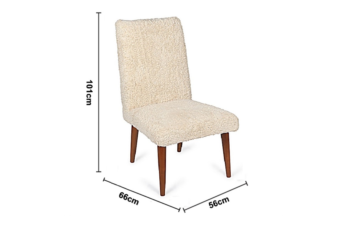 Fern Cream Fabric Dining Chair dimensions