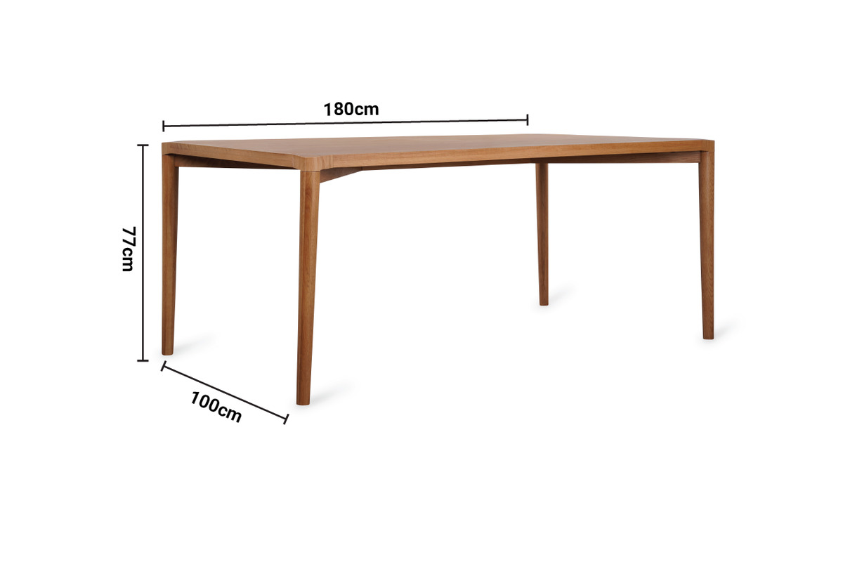 Finn Oak Dining Table 1.8m dimensions