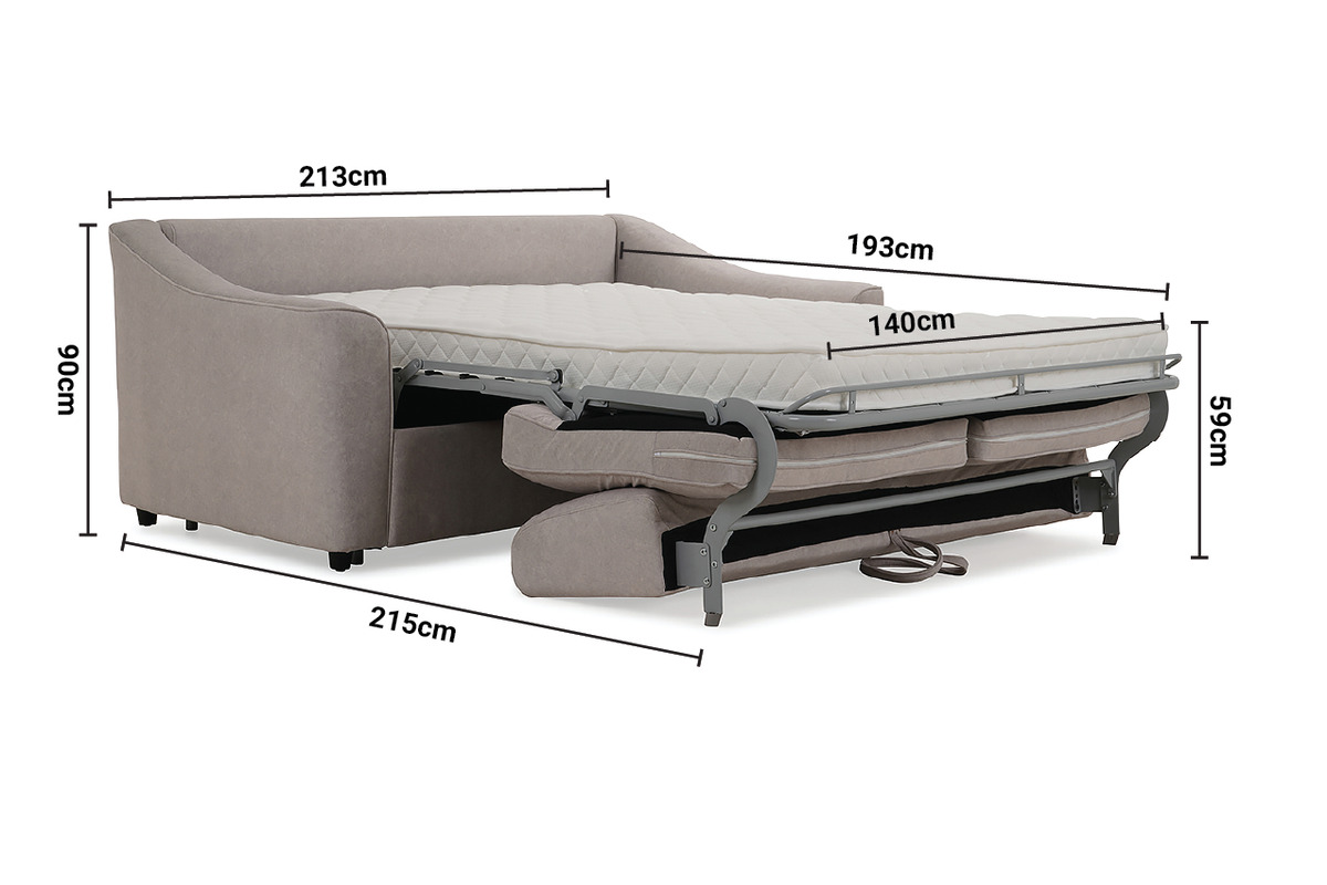 Florida Resilient Fabric 3 Seater Sofa Bed dimensions