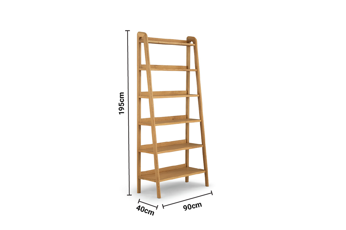 Foster Oak Bookcase dimensions
