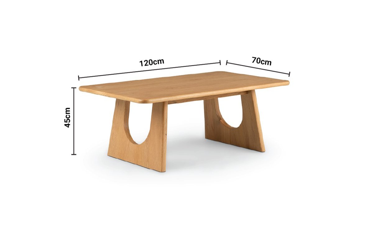 Girona Oak Coffee Table dimensions