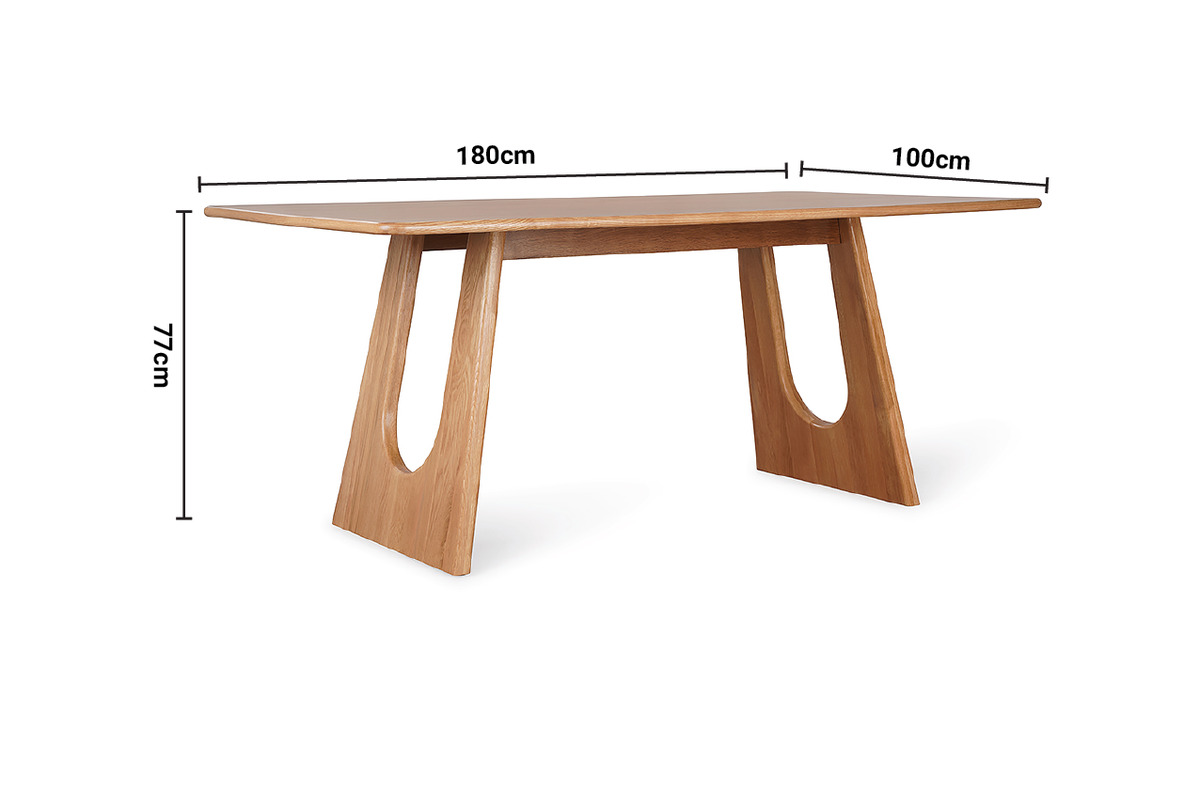 Girona Oak Dining Table 1.8m dimensions