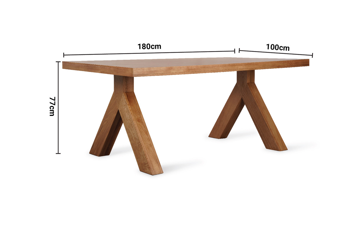 Granada Oak Dining Table Y Leg 1.8m dimensions