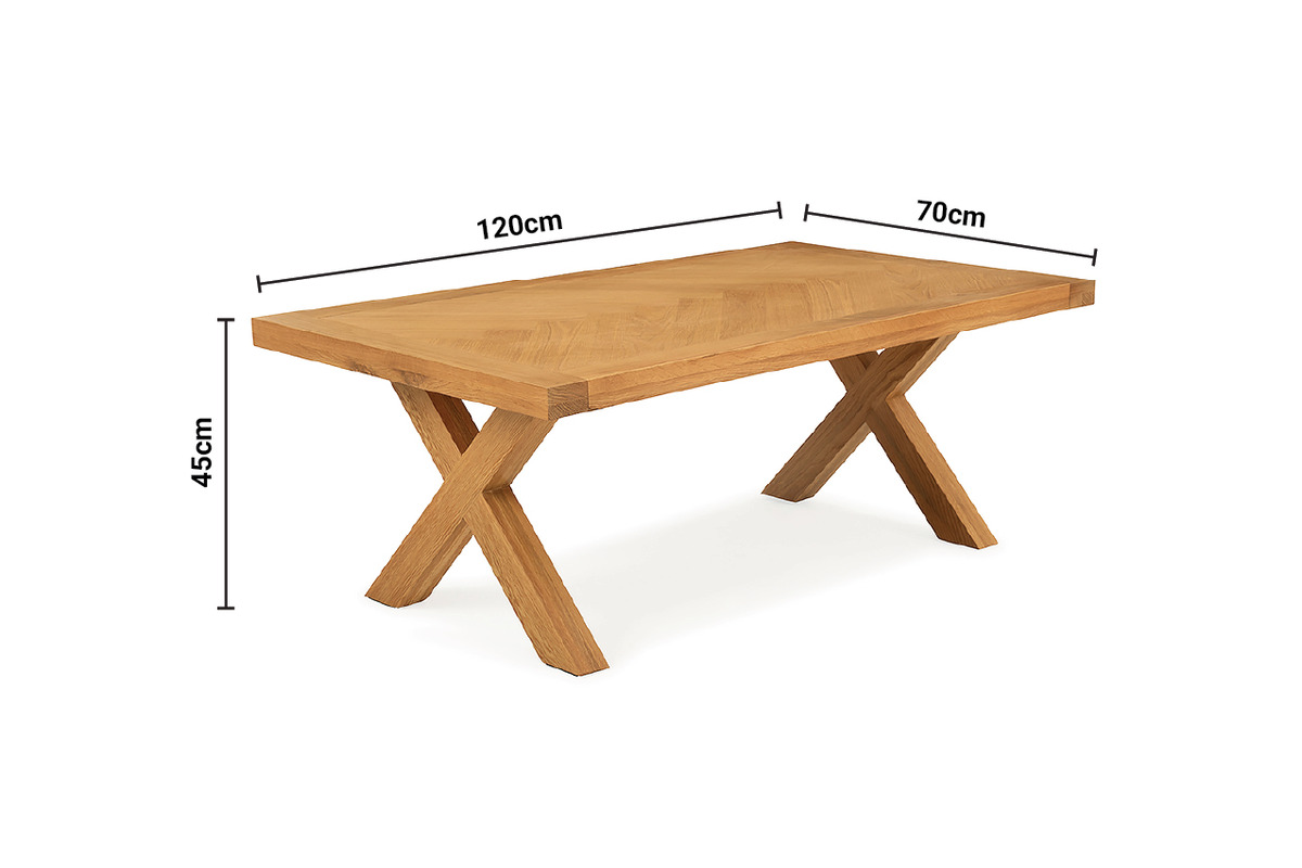 Granada Oak Herringbone Coffee Table dimensions