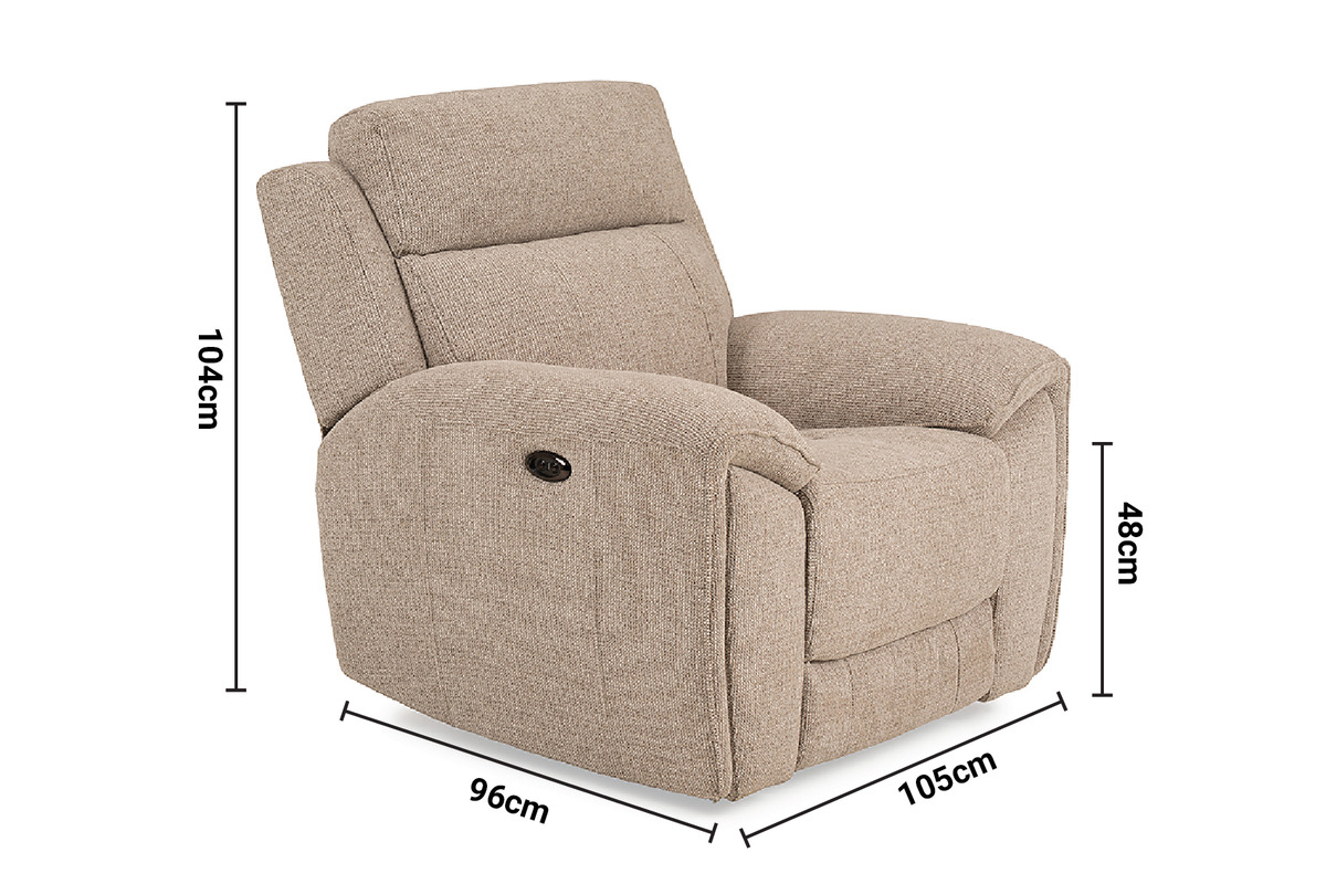 Grantham Cream Electric Recliner dimensions