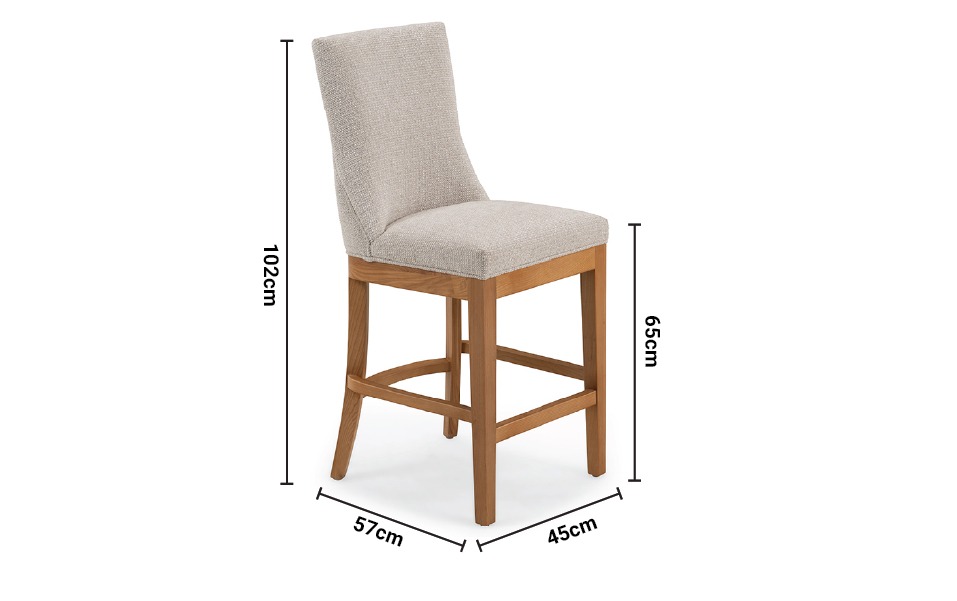 Harrow Cream Counter Stool dimensions