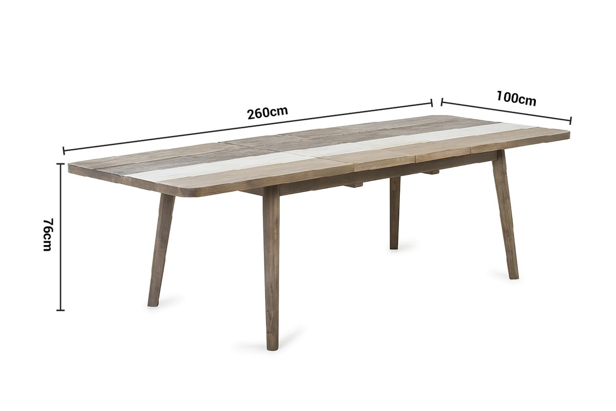 Havana Extendable Dining Table 1.8-2.6m dimensions