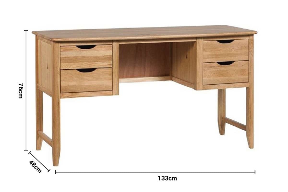 Henderson Oak 4 Drawer Dressing Table dimensions