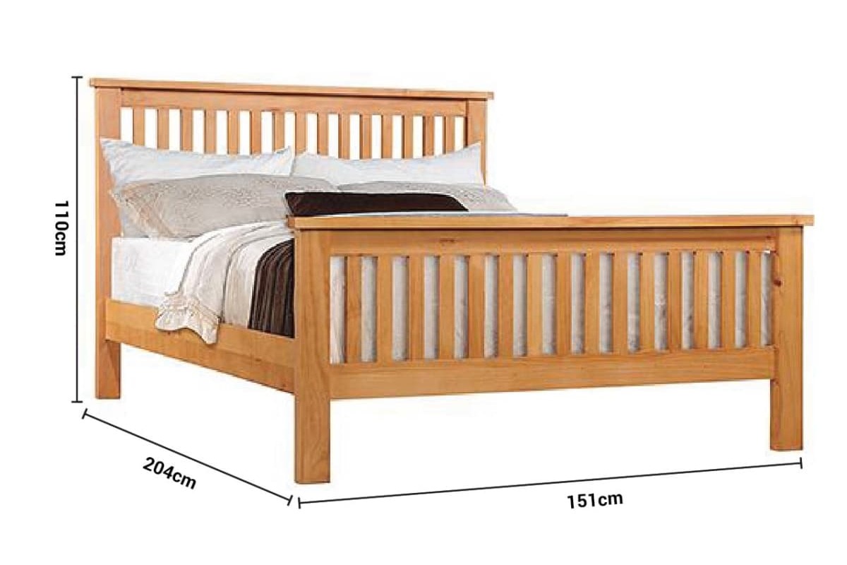 Hereford Pine Double 4'6 HE Bed Frame dimensions