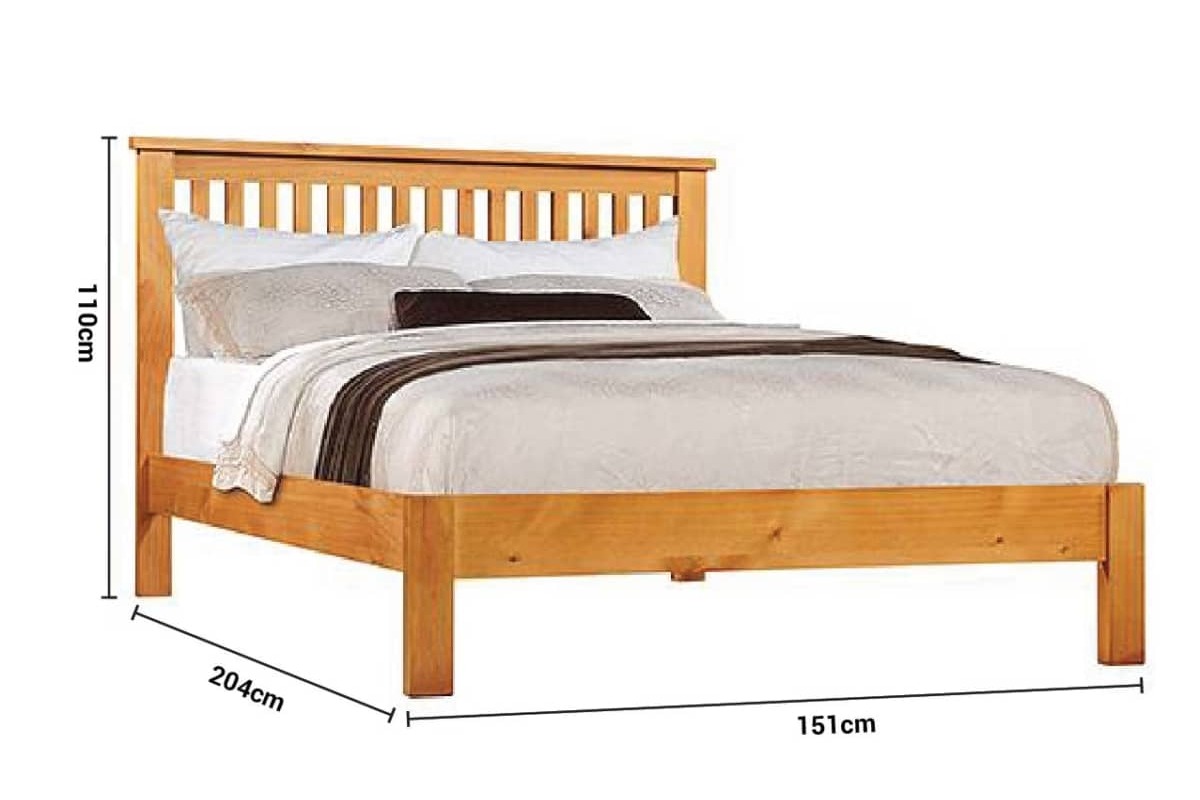 Hereford Pine Double 4'6 LE Bed Frame dimensions